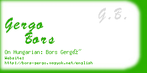 gergo bors business card